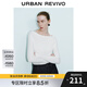 UR2025春季新款女裝魅力氛圍感修身露肩長(zhǎng)袖針織衫UWG950022 本白 M