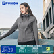 FILA FUSION斐樂潮牌梭織外套女2025新款時尚休閑拼色連帽上衣 默魅灰-DY L 170/88A/L