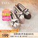 他她（TATA）冬季外穿毛毛鞋女加絨甜美軟底棉鞋豆豆鞋新DWBQ1DA3 啡色（仿毛里） 37