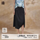 播不對稱開叉半身裙女商場同款2024夏法式復(fù)古高腰長裙BDR2BD1132 K40玄黑 M