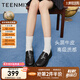 天美意樂福鞋常青藤學院英倫風女皮鞋商場同款女鞋CNG11AA4 黑色 36