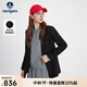 Navigare意大利小帆船休閑西裝女士秋季便西中長(cháng)款通勤百搭單西輕商務(wù)女裝 暗夜黑 L