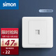 西蒙（SIMON）開(kāi)關(guān)插座 C20系列雅白色 強電類(lèi)家用墻壁電源斜五孔插座面板 一位電腦網(wǎng)絡(luò )插座