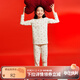 安奈兒（Annil）童裝男女童秋衣褲套裝2025春彈力國風(fēng)印花打底內衣褲 杏紅花 130 cm