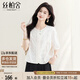 絲柏舍圓領(lǐng)襯衫2025夏裝新款女裝簡(jiǎn)約繡花復(fù)古短袖文藝風(fēng)上衣