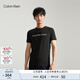 Calvin KleinJeans夏季男女情侶中性年輕ck多色印花透氣修身短袖T恤J320931 BEH-太空黑 M （推薦130-145斤）