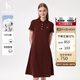 哈吉斯（HAZZYS）女裝25夏PHIZPOLO連衣裙AQWSE0CBX33 酒紅色WN (170/92A42)XL