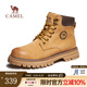 駱駝（CAMEL）【王俊凱同款】馬丁靴男秋冬2025新款大黃靴女戶外工裝靴登山鞋子 G122W7757TR金黃色（男 絨里款） 42
