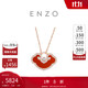 周大福ENZO 如意18K金紅玉髓如意鎖鉆石項鏈女 45cm EZV8185