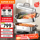 蘇泊爾（SUPOR）家用多功能涮肉烤魚(yú)烤肉鍋 智能電蒸鍋 電煮鍋 電火鍋 多用途分體式不粘料理鍋 電熱鍋H50FC288A