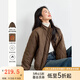 梵希蔓美拉德菱格棉服女2025冬季新款夾棉保暖設計厚外套短款棉衣 M9378 咖啡色 L