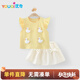 優(yōu)奇女寶寶無(wú)袖包屁裙套裝夏季女童分體套裝薄款女寶上衣褲子兩件套