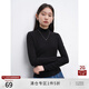 自巧【熱特姆蓄熱】小個(gè)子修身長(cháng)袖打底針織衫女2024新款t恤上衣 謐黑色半高領(lǐng) M (4碼)