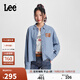 Lee寬松版翻領(lǐng)淺藍色鉚釘女長(cháng)袖牛仔襯衫休閑潮流