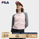 FILA 斐樂(lè )官方女裝針織長(cháng)袖衫2025秋季新款時(shí)尚修身拼色插肩袖長(cháng)T 桃仙粉-PK L 170/88A/L