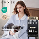 嫚熙（EMXEE）秋冬莫代爾空氣棉孕婦哺乳月子服家居服 北極藍(lán)-兩件套 L【三層空氣夾棉，柔軟防靜電】