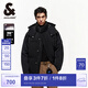 杰克·瓊斯（JACK&JONES）男裝冬季新款短款男士羽絨服加厚連帽寬松面包服保暖鴨絨上衣外套 黑色E40-1 XL 185
