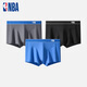 NBA男士?jī)?nèi)褲男生純棉四角褲頭夏季抑菌透氣平角短褲衩大碼青少年新款 黑色+藍(lán)色+深灰藍(lán) 2XL （140~160斤）