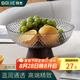 拜杰水果盤(pán)零食盤(pán)家用果盤(pán)客廳干果盤(pán)托盤(pán)堅(jiān)果盤(pán)高腳瀝水透明黑果盤(pán)
