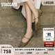 思加圖楊冪同款2025春季多寶鞋瑪麗珍鞋平底鞋女單鞋EWV03AQ5 苔蘚綠 35