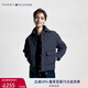 TOMMY HILFIGER秋冬女裝休閑菱形格紐扣翻領(lǐng)寬松保暖短款棉服夾克外套39252 藏青色DW5 M （推薦：115-130斤）