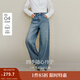 茵曼（INMAN）茵曼2025秋冬女裝新款 【商場(chǎng)同款】棉休閑直筒牛仔褲寬松長(zhǎng)褲 牛仔藍(lán) 26