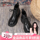 達(dá)芙妮馬丁靴女2025秋冬新品英倫風(fēng)加絨短靴女靴子女鞋厚底增高復(fù)古女鞋 黑色主圖款【單里】 38