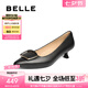 百麗（Belle）七夕禮物氣質(zhì)高跟單鞋女25秋新商場(chǎng)款羊皮尖頭通勤單鞋D3N1DCQ5 黑色 38 (240mm)