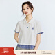 茵曼（INMAN）冰瓷棉假兩件格紋拼接POLO衫女2025夏季學(xué)院百搭短袖T恤 淺花灰 S