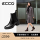 愛步（ECCO）靴子女 女鞋冬季粗跟切爾西靴牛皮女靴 都市蘇黎世222213 黑色22221301001 37