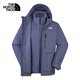 The North Face北面沖鋒衣男軟殼內膽三合一戶(hù)外防潑水保暖89ZS 暮光紫/BTR L