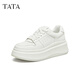 他她（TATA）孫樂(lè)言同款女鞋小白鯨鞋子厚底透氣板鞋小白鞋增高休閑鞋 白色 36