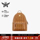MCM【品牌直供】 STARK 小中號鉚釘背包雙肩包情侶款 干邑色