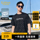 卡賓（CABBEEN）【純棉】新疆長(cháng)絨棉短袖T恤男2024夏季新款老花滿(mǎn)印潮牌上衣 煤黑色01 L /175/50