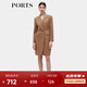 PORTS寶姿女裝秋季新款修身通勤雙排扣連衣裙ALD9D028NWF 駝色 M (6)