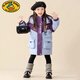 G.duck女童羽絨服冬季中長(cháng)款2025新款兒童兔子警官白鴨絨外套女寶寶冬裝 藍色 130 cm
