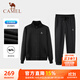 駱駝（CAMEL）跑步運(yùn)動(dòng)套裝男立領(lǐng)長(zhǎng)袖兩件套運(yùn)動(dòng)服 7C1226L5464 幻影黑 L