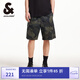 杰克·瓊斯（JACK&JONES）男裝25年短褲男士夏季外穿潮流寬松五分褲沙灘短褲迷彩工裝大褲衩 E11卡其色 M (175)