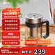 萬象（WANXIANG）玻璃杯V219手柄辦公杯雙層泡茶杯360ML商務辦公帶濾網(wǎng)水杯