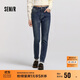 森馬（Semir）森柔|牛仔褲女冬季修身抓毛小腳褲顯瘦休閑潮流長(cháng)褲103724124010