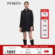 PORTS寶姿女裝秋季新款翻領(lǐng)棉服外套女ALD9U011QWP106 黑色 S