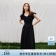 范思藍恩黑色波點顯瘦飛飛袖連衣裙女2024夏季新款小黑裙子12919 黑白波點 L