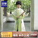 羅蒙兒童漢服男童中國風唐裝新中式演出服 碧山色男童漢服套裝 140