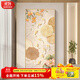 卓林荷花九魚圖玄關(guān)裝飾畫現(xiàn)代輕奢入戶走廊過道掛畫原木風(fēng)純手繪油畫 拉絲雅鈦金 80*160 原創(chuàng)畫師純手工繪制