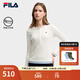 FILA 斐樂官方女子針織長(zhǎng)袖衫2025冬新款時(shí)尚經(jīng)典休閑修身亨利衫 云菇白-WT XL 175/92A/XL