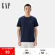 Gap男女裝2025春季新款純棉logo短袖T恤常規(guī)基礎(chǔ)款上衣美版502022 海軍藍(lán) L 美碼 XL亞洲碼185/104A