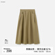播黃色法式松弛感半身裙女25秋季新款好看漂亮氣質(zhì)長(cháng)裙DDS3BD5006 L60茶青 L
