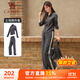 駱駝（CAMEL）立領(lǐng)健身女裝撞色修身兩件套運動(dòng)服 Y24CAWL6620 墨灰 L
