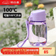 特百惠（Tupperware）嘟嘟企鵝350ML塑料杯夏季兒童可愛(ài)水杯子男女學(xué)生帶提繩 冰沙紫