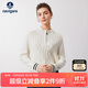 Navigare意大利小帆船女士全羊毛通勤毛衣半開(kāi)領(lǐng)針織衫2334044501 白 L 